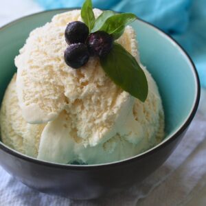 ice cream, fruit, blueberry